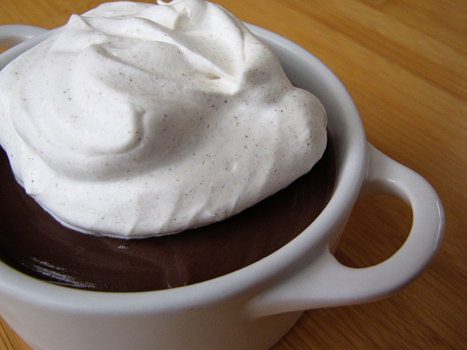 chocolate pudding with cinnamon whipped cream Sweet Anna's
